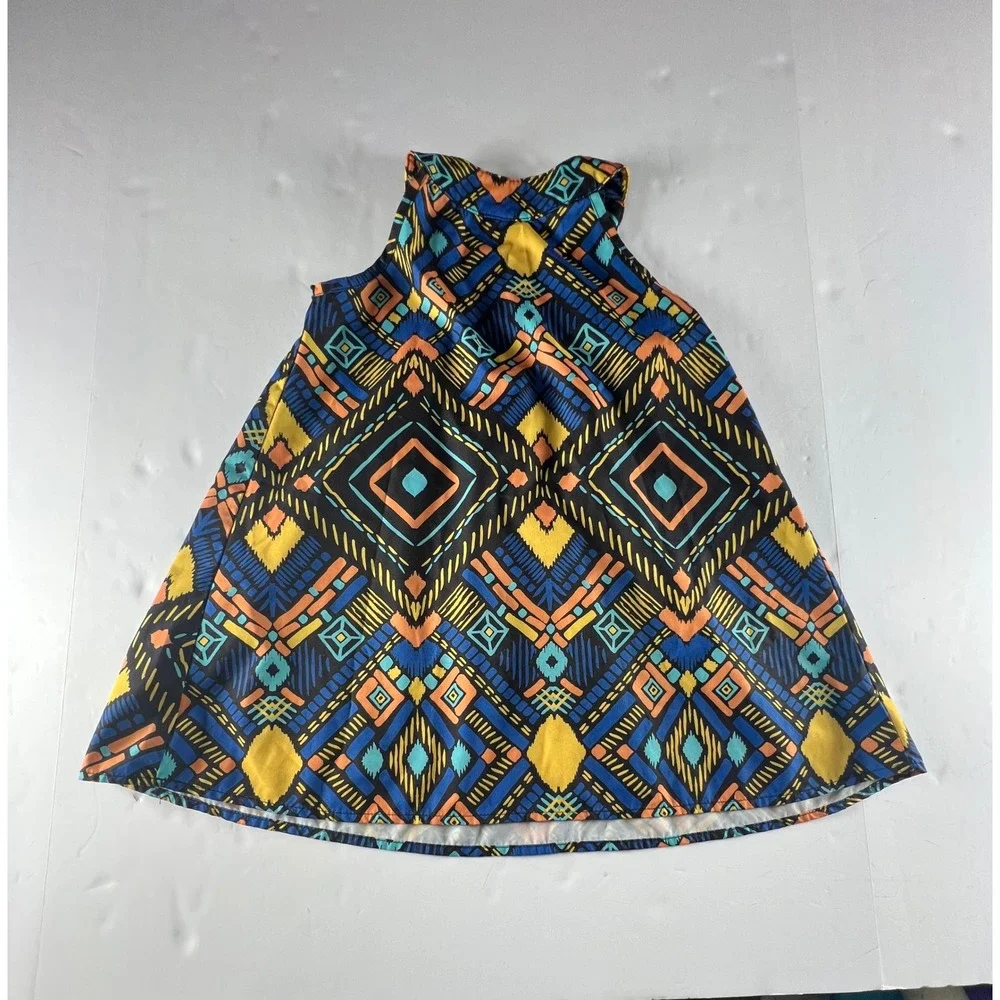 PatPat Girls 4-5Y Brown Corduroy Jacket Geometric Print Dress‎ Set